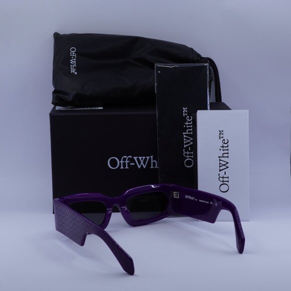 Off-White OERI141 CARY 3707 Rectangle Sunglasses – Purple/Grey - Picture 6 of 10
